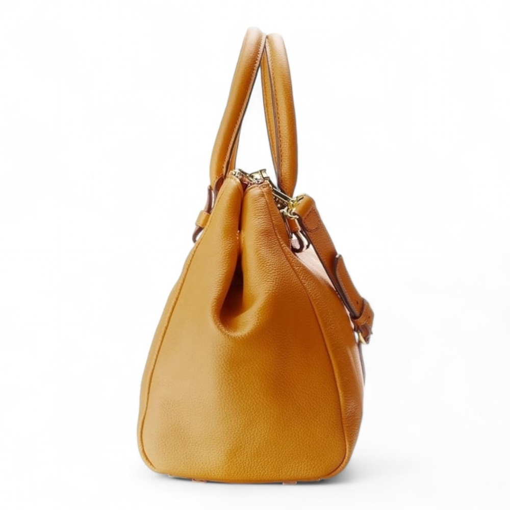 Vince Camuto Camel Leather Hand Bag Rainbow Tie Dye Interior Magnetic Closure - Picture 4 of 14